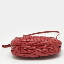Miu Miu Red Matelassé Leather Wander Mini Hobo