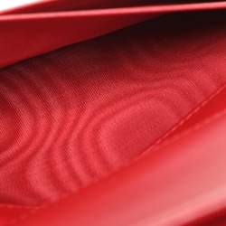 Miu Miu Red Matelassé Leather Wallet On Chain