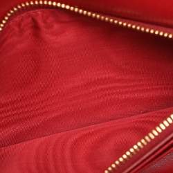 Miu Miu Red Matelassé Leather Wallet On Chain