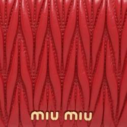 Miu Miu Red Matelassé Leather Wallet On Chain