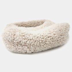 Pre Owned Miu Miu Beige Shearling Shearling Wander Matrasse Hobo Bag