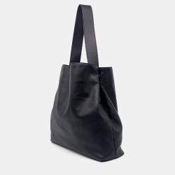 Miu Miu Black Leather Embossed Logo Shoulder Bag