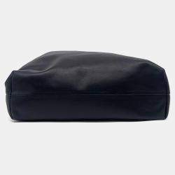 Miu Miu Black Leather Embossed Logo Shoulder Bag
