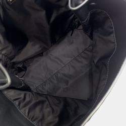 Miu Miu Black Leather Embossed Logo Shoulder Bag