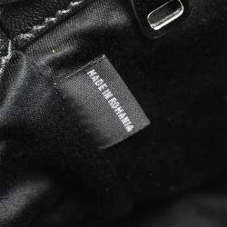 Miu Miu Crystal Black Lambskin Leather Tote Bag