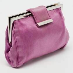 Miu Miu Pink Satin Frame Clutch
