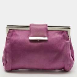 Miu Miu Pink Satin Frame Clutch