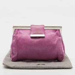Miu Miu Pink Satin Frame Clutch