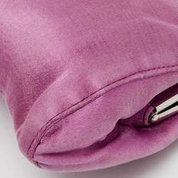 Miu Miu Pink Satin Frame Clutch