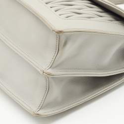 Miu Miu Grey Matelasse Leather Top Handle Bag