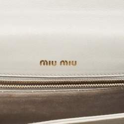 Miu Miu Grey Matelasse Leather Top Handle Bag