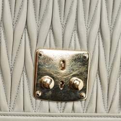 Miu Miu Grey Matelasse Leather Top Handle Bag