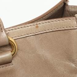 Miu Miu Beige Vitello Shine Leather Satchel