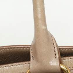 Miu Miu Beige Vitello Shine Leather Satchel