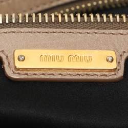 Miu Miu Beige Vitello Shine Leather Satchel