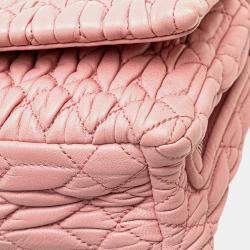 Miu Miu Pink Matelasse Nappa Crystal Chain Satchel