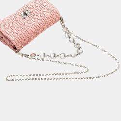 Miu Miu Pink Matelasse Nappa Crystal Chain Satchel