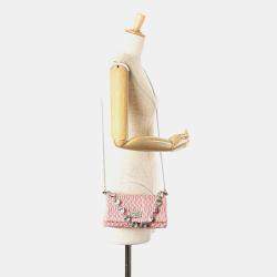 Miu Miu Pink Matelasse Nappa Crystal Chain Satchel