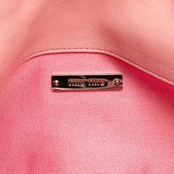 Miu Miu Pink Matelasse Nappa Crystal Chain Satchel