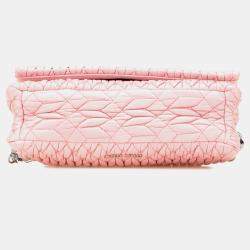Miu Miu Pink Matelasse Nappa Crystal Chain Satchel