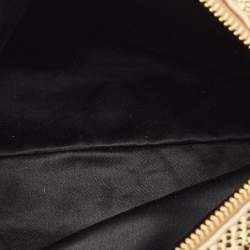 Pre Owned Miu Miu Gold Leather and Satin Crystals Embellished Chain Bag