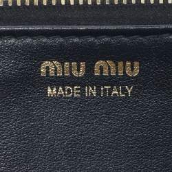 Pre Owned Miu Miu Black Snakeskin Embossed Leather Phone Wallet Crossbody Bag