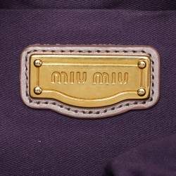 Pre Owned Miu Miu Pink Matelassé Lux Leather Small Coffer Hobo