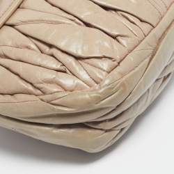 Pre Owned Miu Miu Pink Matelassé Lux Leather Small Coffer Hobo