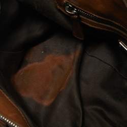 Pre Owned حقيبة ميو ميو جلد بني