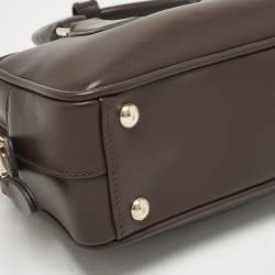 Pre Owned Miu Miu Cocoa Brown Padded Leather Arcadie Top Handle Bag