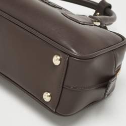 Pre Owned Miu Miu Cocoa Brown Padded Leather Arcadie Top Handle Bag