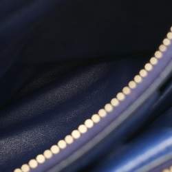 Pre Owned Miu Miu Blue Matelassé Leather Double Zip Tote