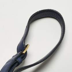 Pre Owned Miu Miu Blue Matelassé Leather Double Zip Tote