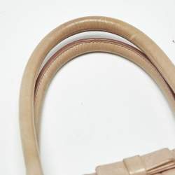 Pre Owned Miu Miu Light Pink Matelasse Leather Bow Tote