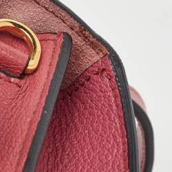 Pre Owned Miu Miu Rose Pink Madras Leather Pushlock Top Handle Bag