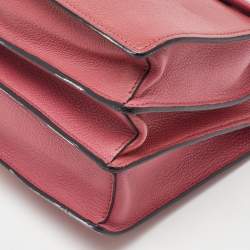 Pre Owned Miu Miu Rose Pink Madras Leather Pushlock Top Handle Bag