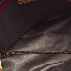 Pre Owned Miu Miu Magenta Suede Pleated Crossbody Bag