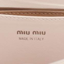 Pre Owned Miu Miu Beige Satin Crystals Embellished Chain Shoulder Bag
