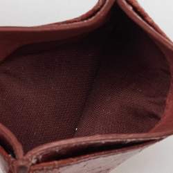 Pre Owned Miu Miu Brown Crackle Leather Card Holder