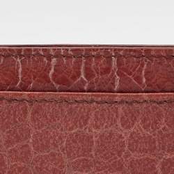 Pre Owned Miu Miu Brown Crackle Leather Card Holder