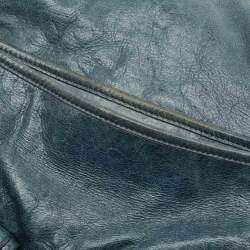 Pre Owned Miu Miu Navy Blue Matelasse Lux Leather Small Coffer Hobo