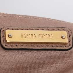 Pre Owned Miu Miu Beige Leather Shoulder Bag