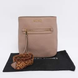 Pre Owned Miu Miu Beige Leather Shoulder Bag