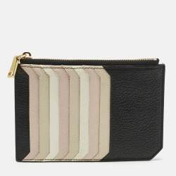 Pre Owned Miu Miu Multicolor Madras Leather Zip Card Holder