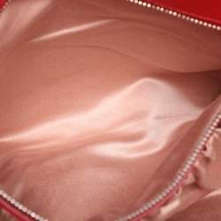 Pre Owned Miu Miu Red Matelassé Nappa Leather Crystal Shoulder Bag