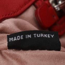 Pre Owned Miu Miu Red Matelassé Nappa Leather Crystal Shoulder Bag