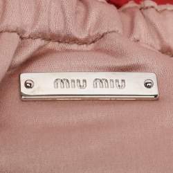 Pre Owned Miu Miu Red Matelassé Nappa Leather Crystal Shoulder Bag