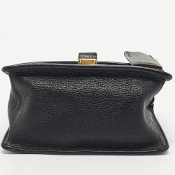 Pre Owned Miu Miu Black Madras Leather Mini Bandoliera Top Handle Bag