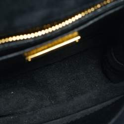 Pre Owned Miu Miu Black Madras Leather Mini Bandoliera Top Handle Bag