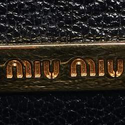 Pre Owned Miu Miu Black Madras Leather Mini Bandoliera Top Handle Bag